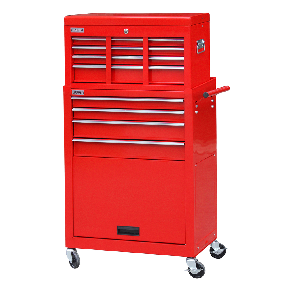 Gabinete integrado con 10 gavetas color rojo 24" serie I