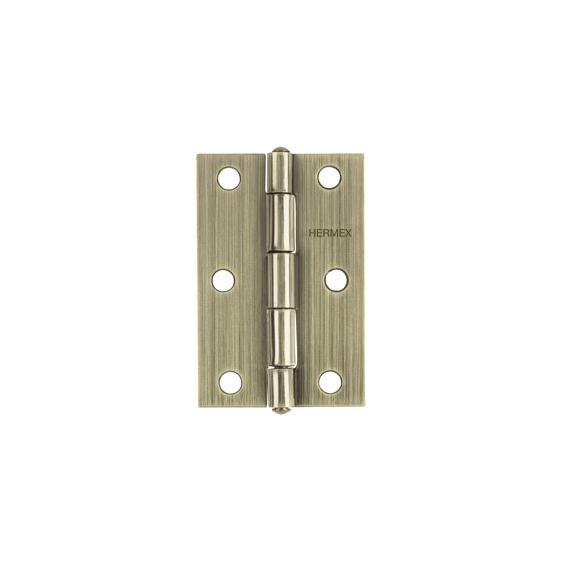 Bisagra rectangular 3 x 2', latón antiguo, HERMEX