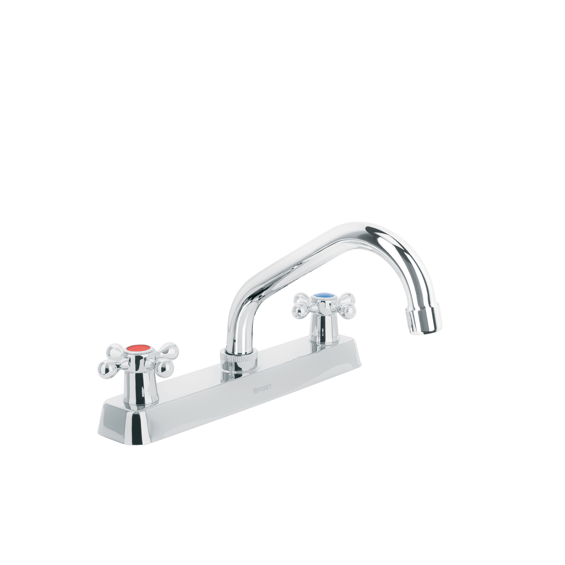 Mezcladora 8' fregadero cromo, cuello corto, cruceta, BASIC