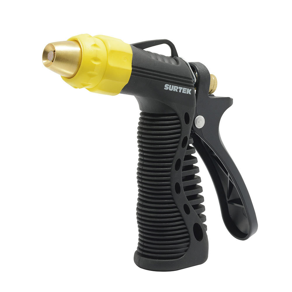 Pistola para riego con recubrimiento de PVC con boquilla metálica regulable, 3/4" GHT
