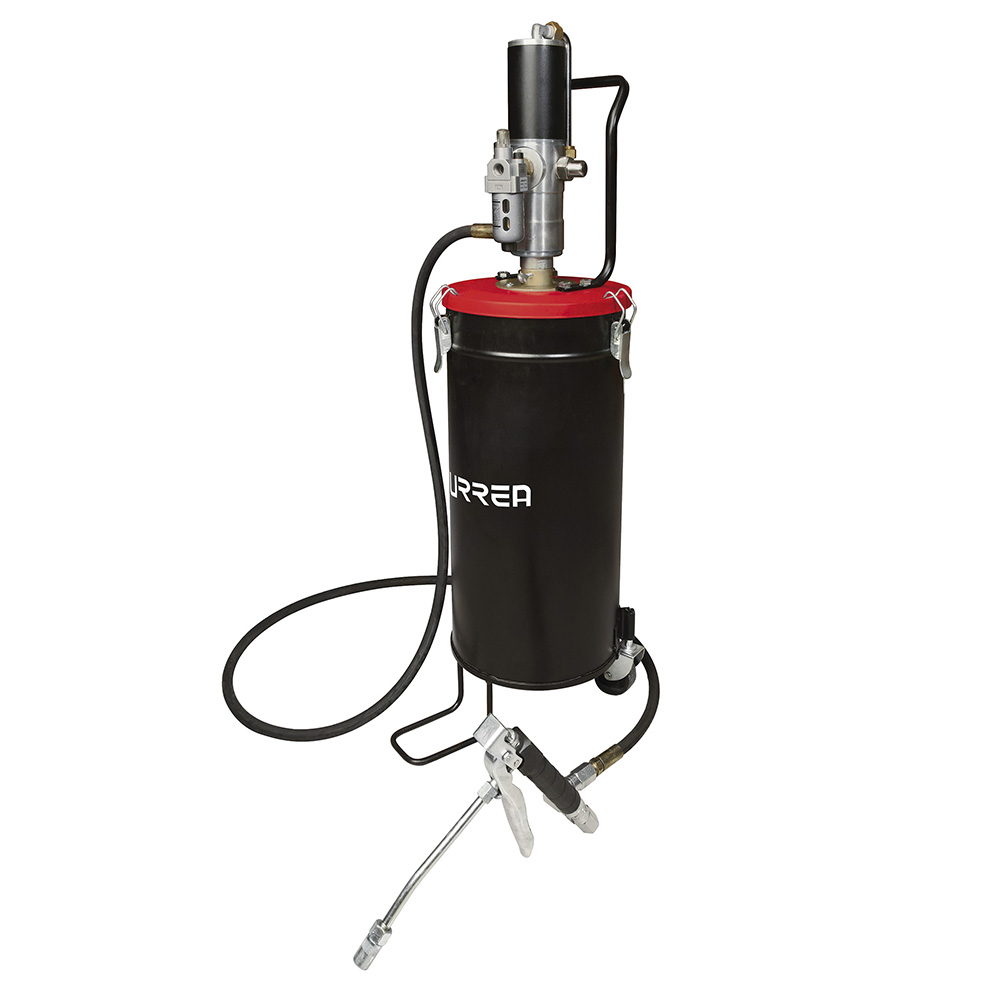 Inyector de grasa con cubeta neumático de 15 kg, 7500 PSI