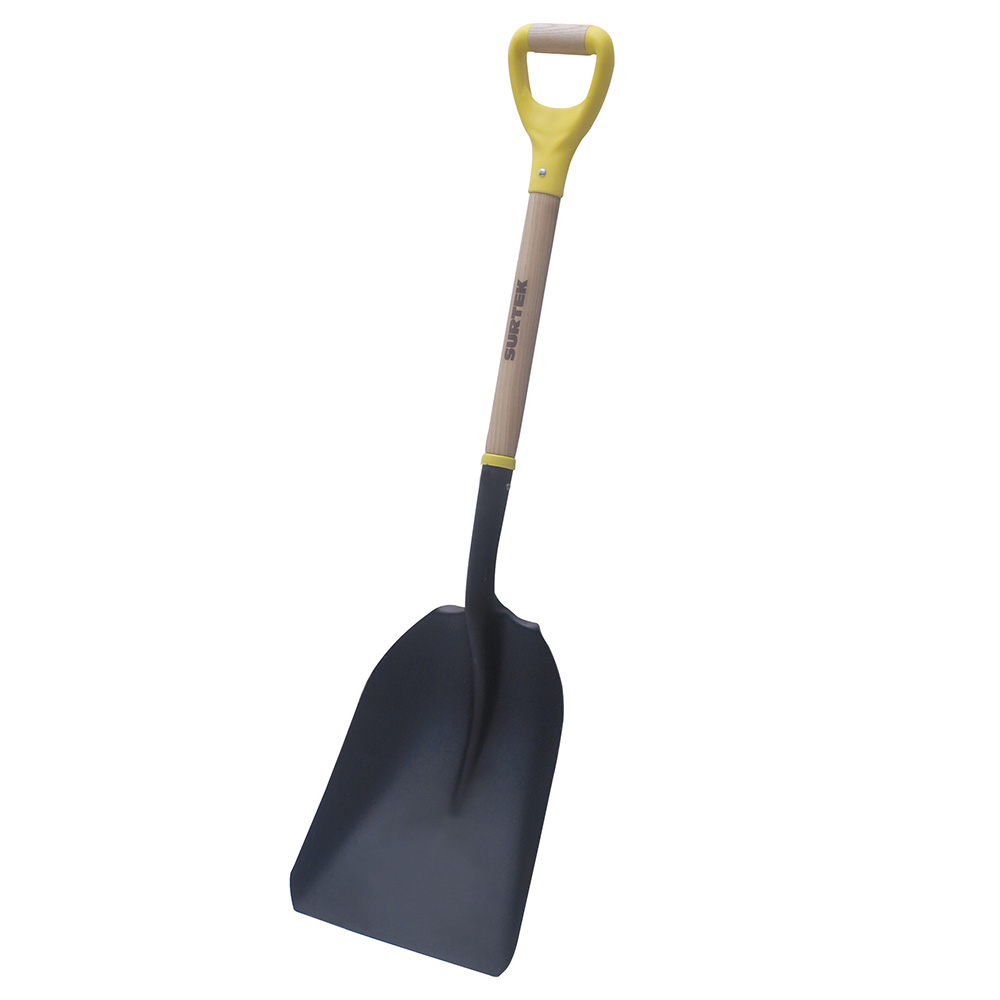 Pala con mango de madera con puño contractor grip, carbonera