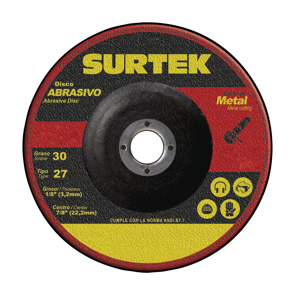 Disco abrasivo tipo 27 para metal, 9" x 1/8"