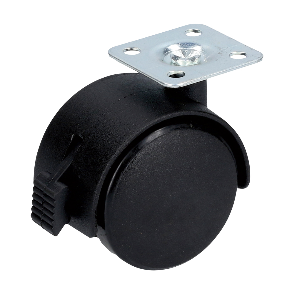 Rodaja tipo yoyo con placa con freno 50 mm