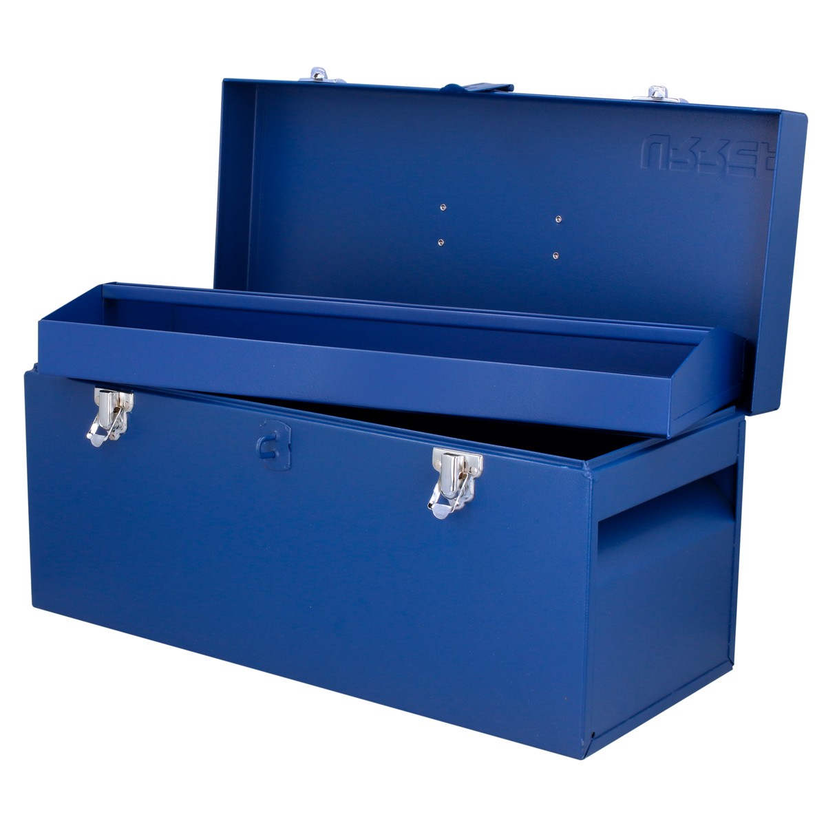 Caja portaherramientas métalica con asa plástica color azul 20" x 8" x 9"