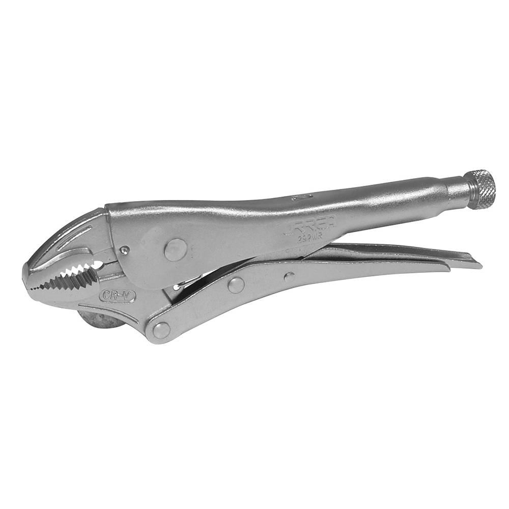 Pinza de presión cromada quijada curva con corta alambre de 7"