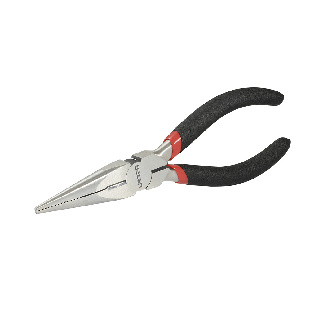 Pinza para electricista con mango rubber grip punta larga corte lateral de 6-3/4"