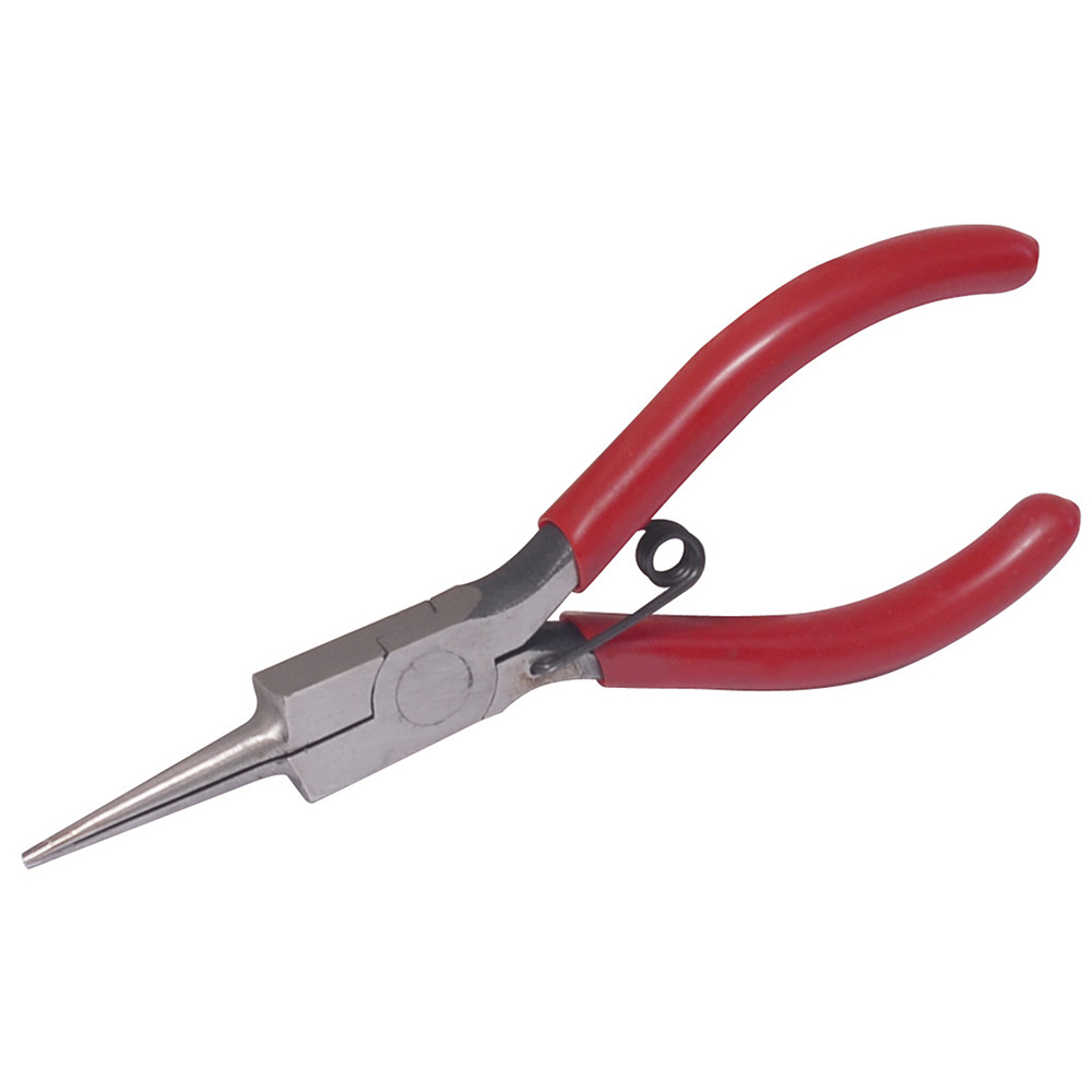 Pinza para electricista con mango rubber grip punta aguja lisa de 5-5/8"