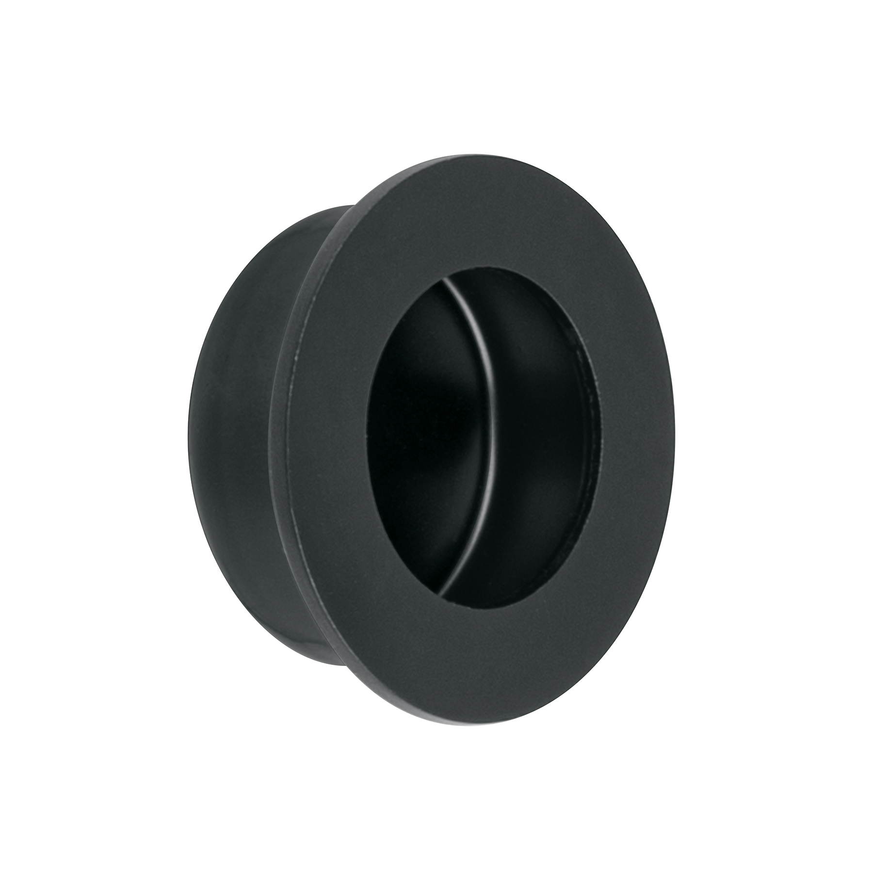 Jaladera de embutir circular No. 2 acabado negro
