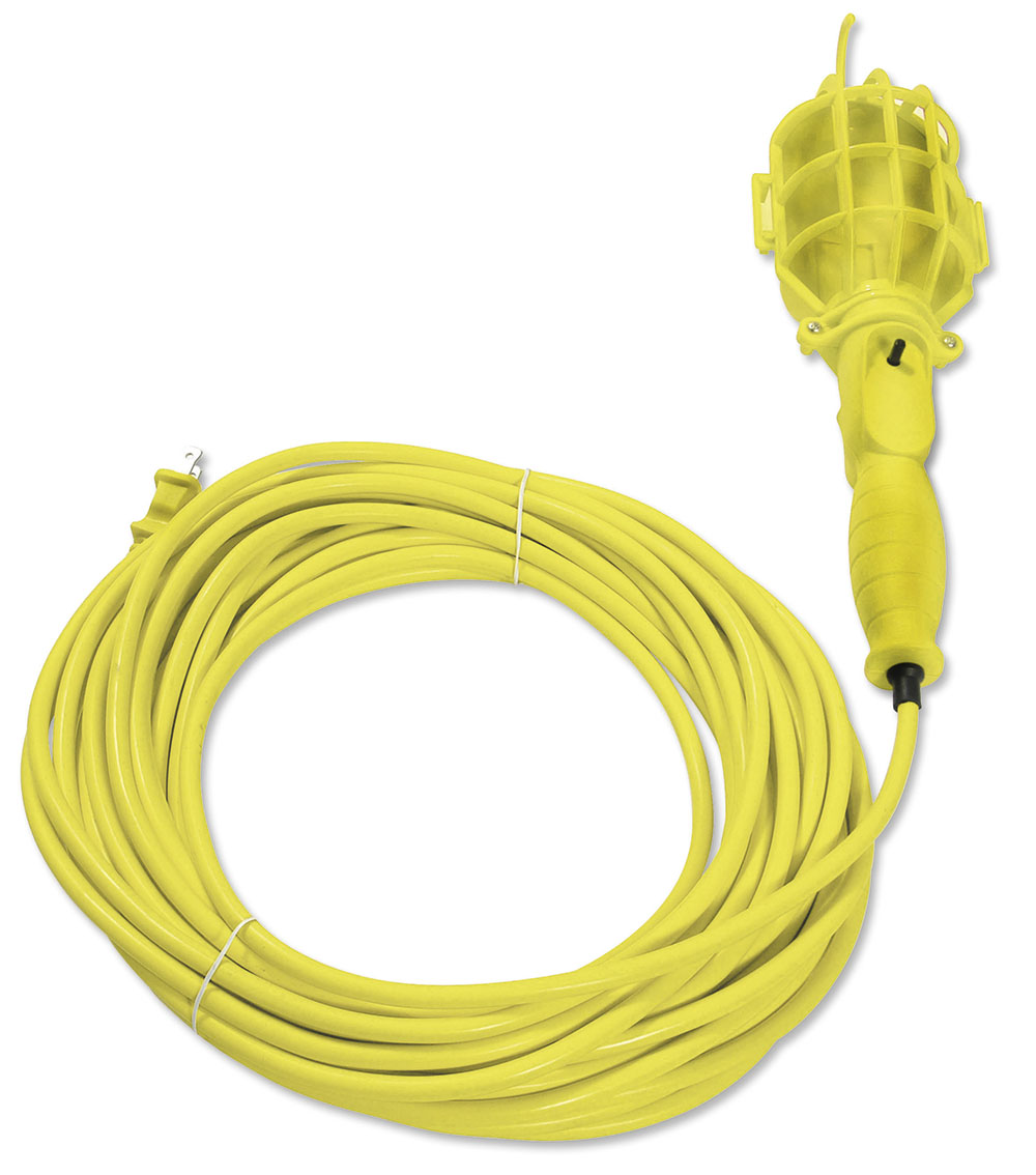 Lámpara de taller con canastilla plástica, color amarillo 15 m