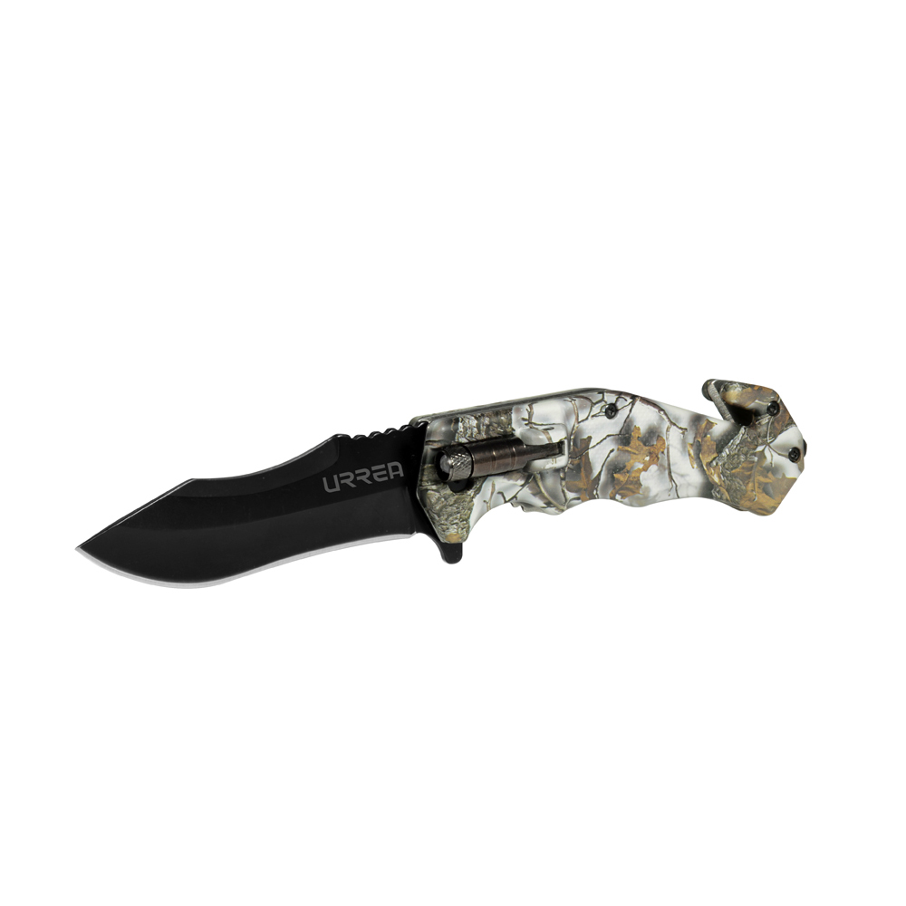 Navaja abatible de acero inoxidable para campamento con luz, 8-3/4"