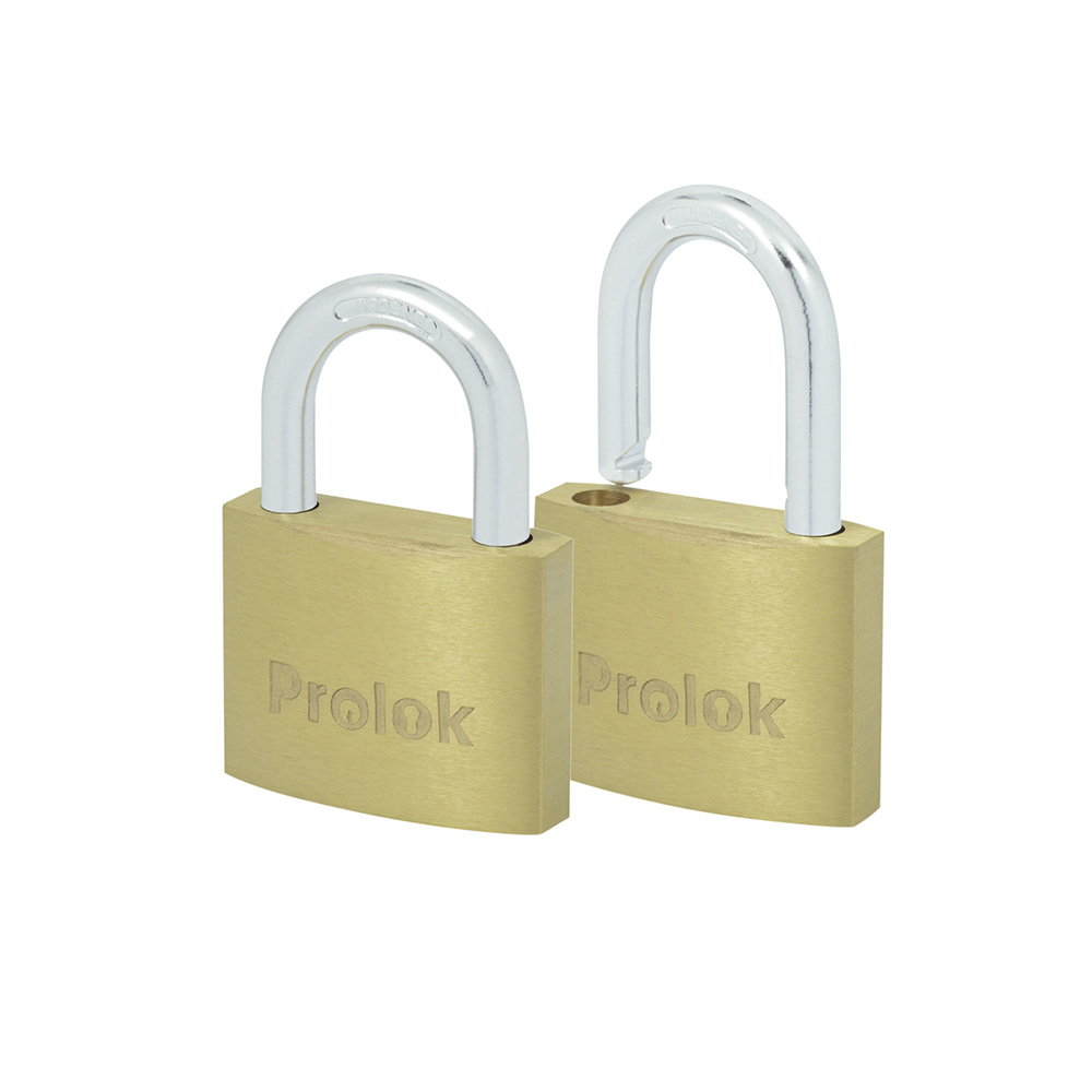 Juego de candados de latón cortos 40 mm, llave estándar, 2 piezas