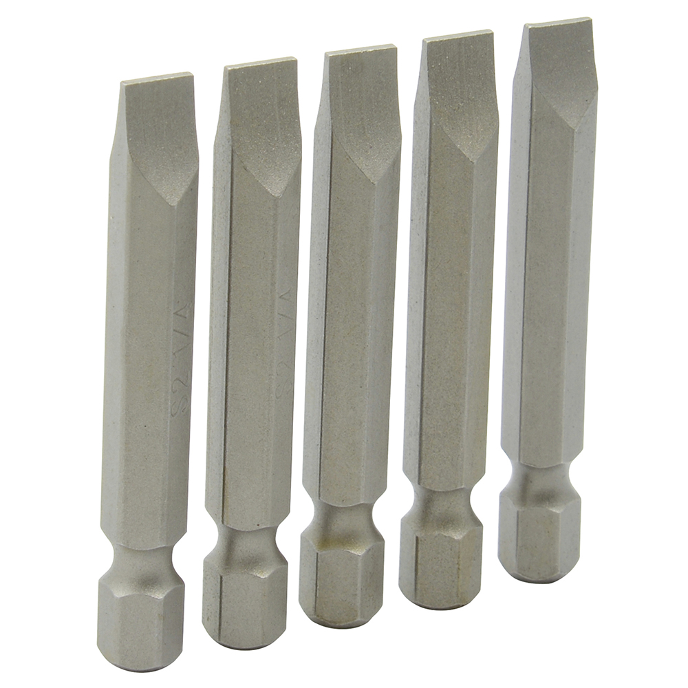 Punta plana para destornillador hexágono de 1/4", 1/4" x 2"