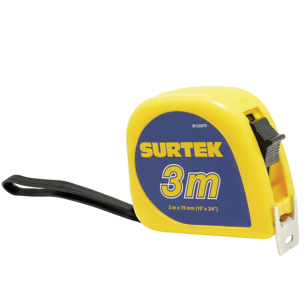 Flexómetro con carcasa de plástico invencible 3 m x 19 mm