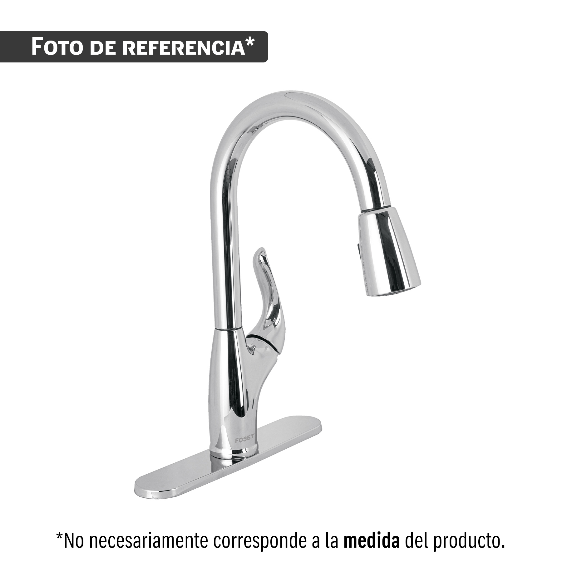 Monomando para fregadero, ABS, cuello alto, BASIC