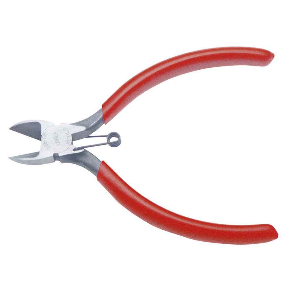 Pinza para electricista con mango rubber grip con resorte corte diagonal de 4-3/16"
