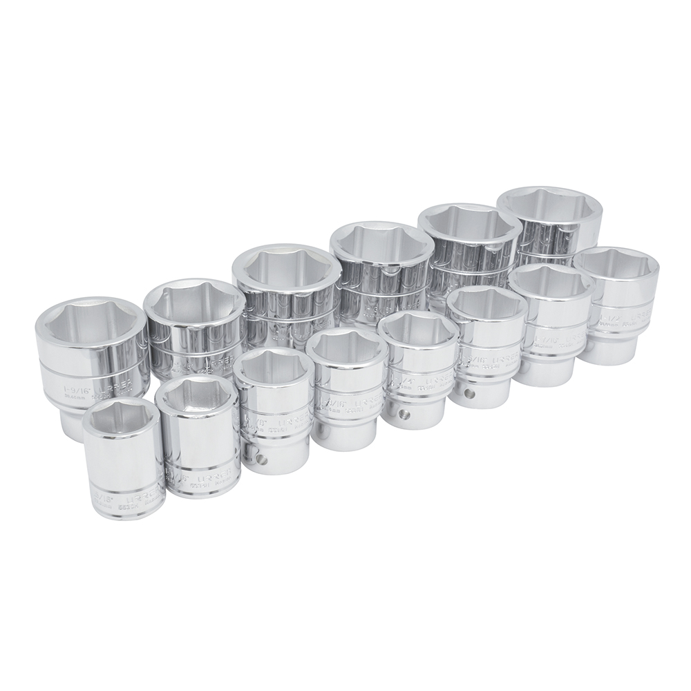 Juego de dados cuadro de 3/4", 6 puntas, en pulgadas, 14 piezas