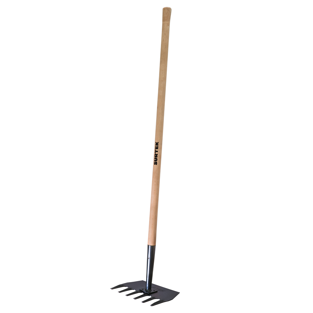 Rastrillo McLeod con mango de madera 48", 6 dientes