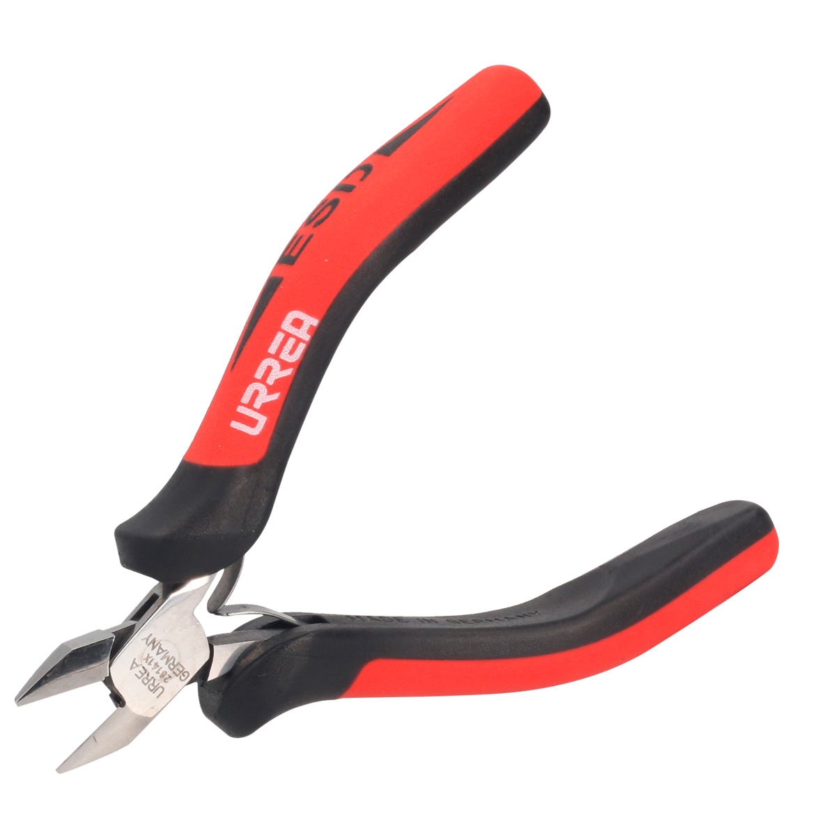 Pinza para electrónica con mango antiestático al ras corte diagonal de 4-1/2"