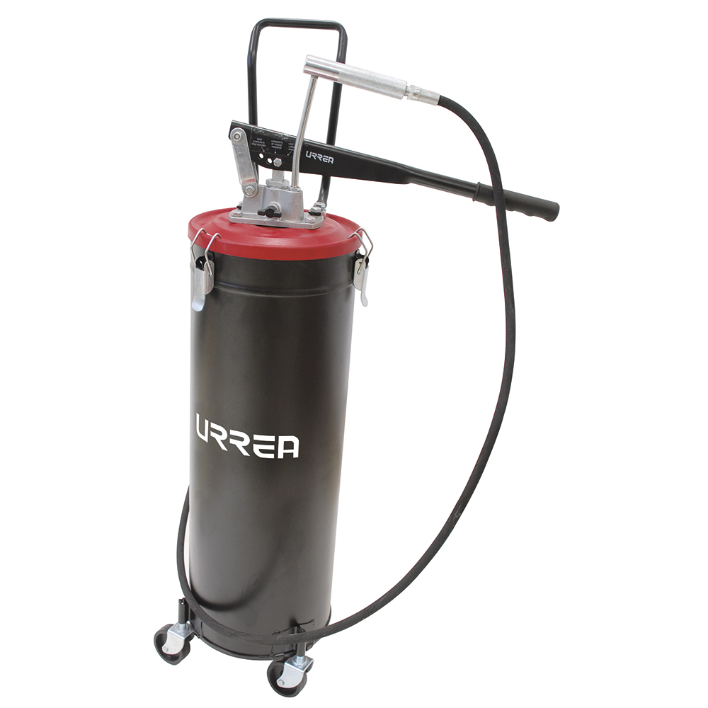Inyector de grasa con cubeta de palanca con ruedas de 20 kg, 4000 PSI