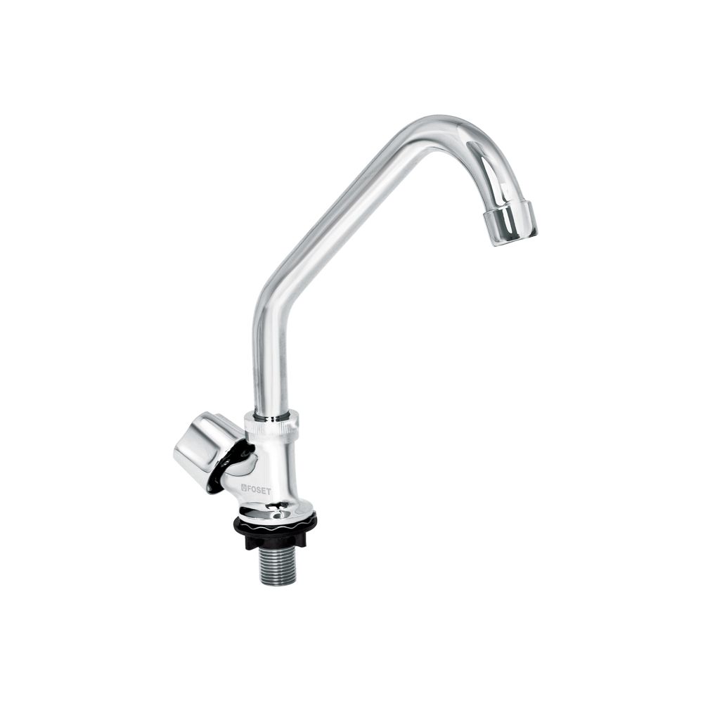 Llave individual fregadero, cuello corto, hexagonal, BASIC