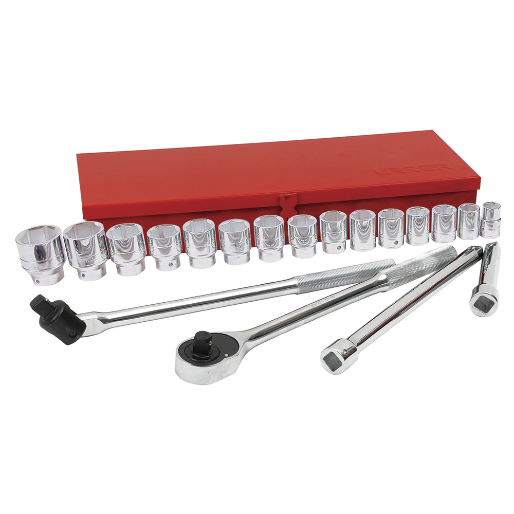 Juego de dados y accesorios cuadro de 3/4" métrico 6 puntas, 20 piezas