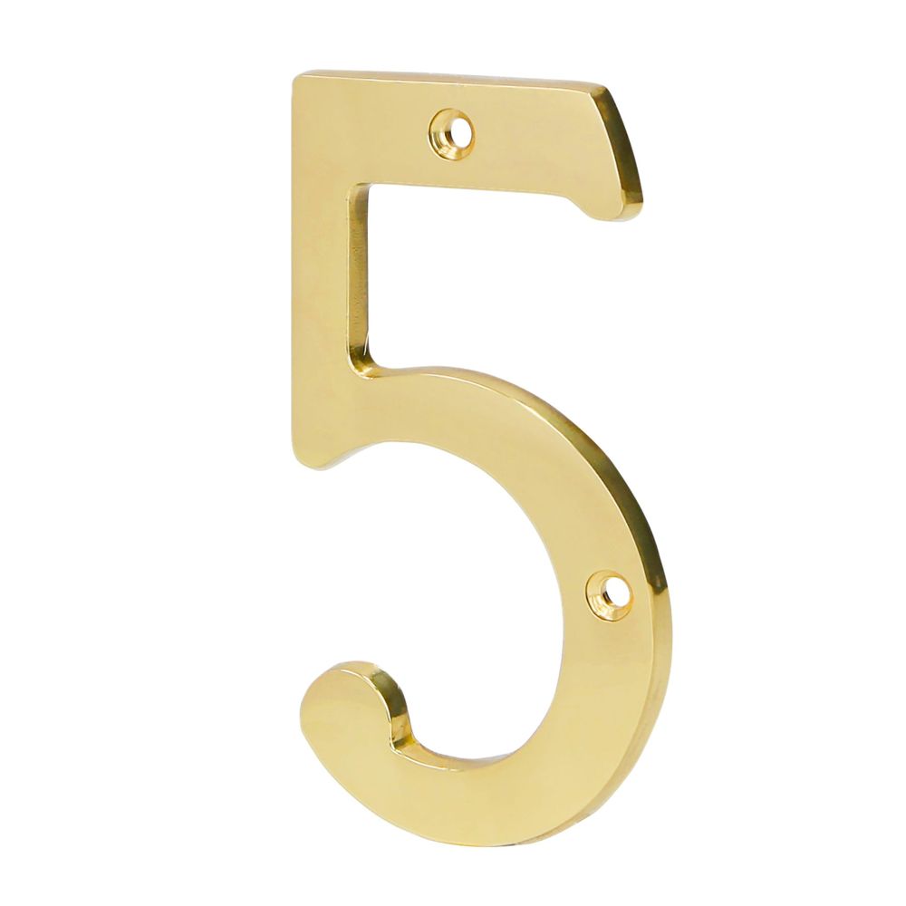 Número 5 de latón sólido 4', latón brillante, HERMEX