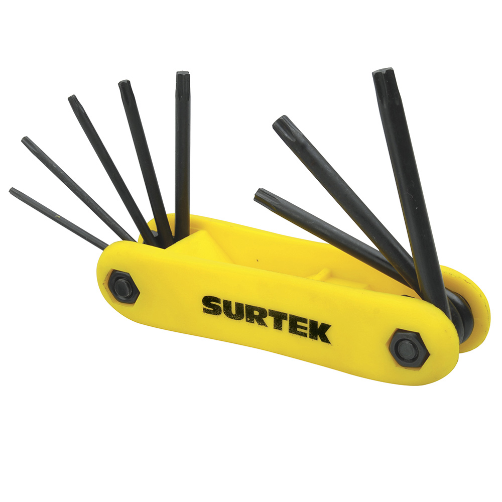 Juego de llaves hexagonales torx tipo navaja, 8 piezas en rack