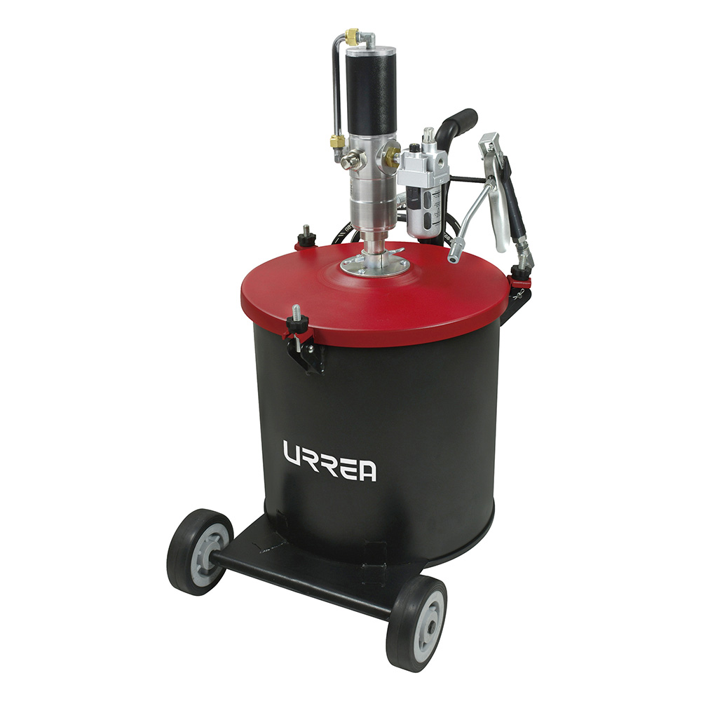 Inyector de grasa con cubeta neumático de 30 kg, 7500 PSI