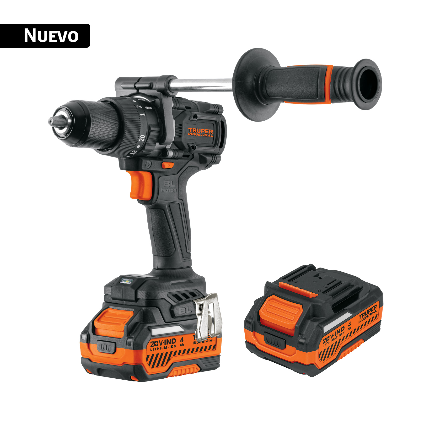 Rotomartillo/destornillador 1/2', 20V, 150Nm, 2 baterías 4Ah