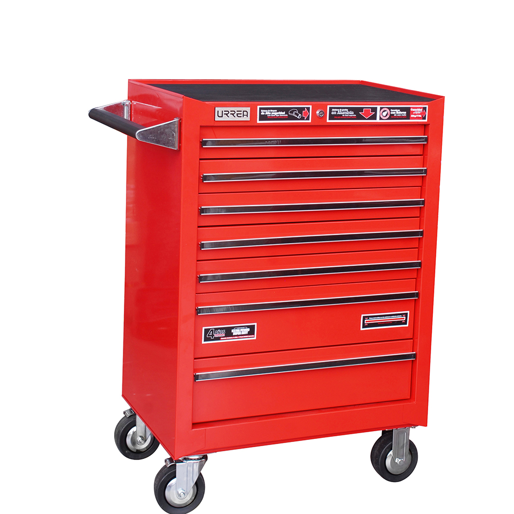 Gabinete móvil 7 gavetas color rojo serie X 27"
