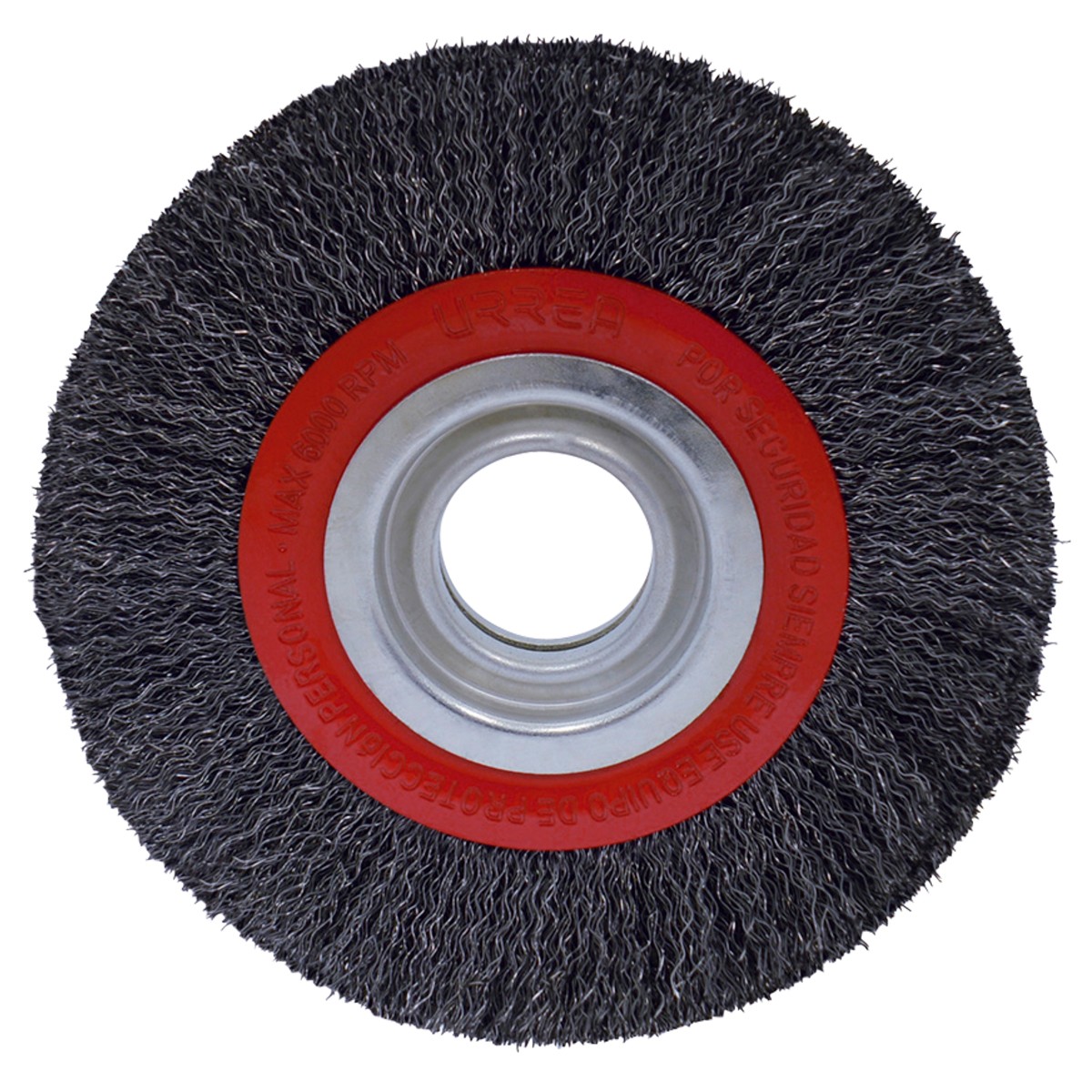 Carda circular ondulada alambre delgado para esmeril 12" x 0.30 mm multi eje