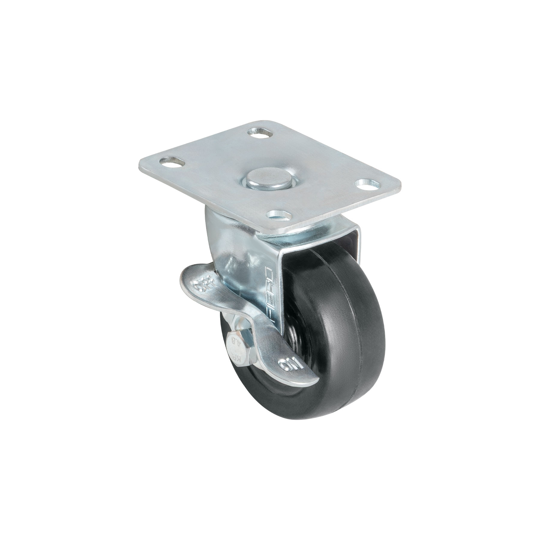 Rodaja hule 2', placa giratoria con freno, buje, 25kg