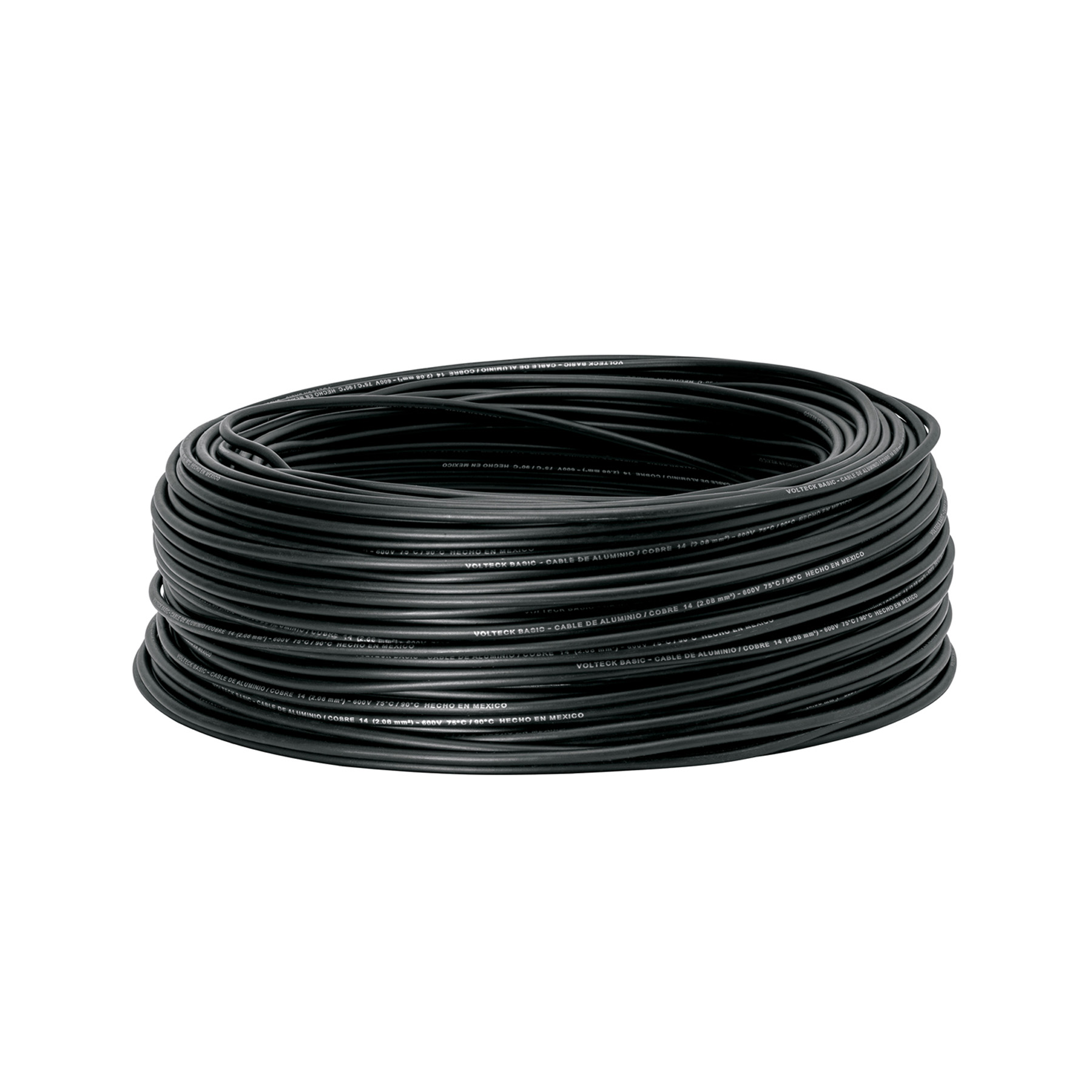 Rollo de 100 metros de cable THW CCA 14 AWG negro, BASIC