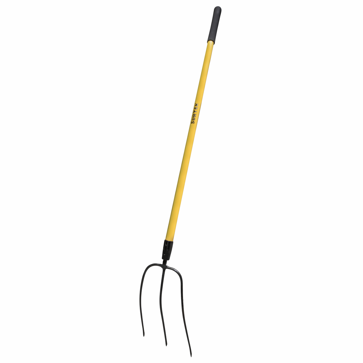 Bieldo forjado en una pieza con mango de madera de 3 dientes, 48"
