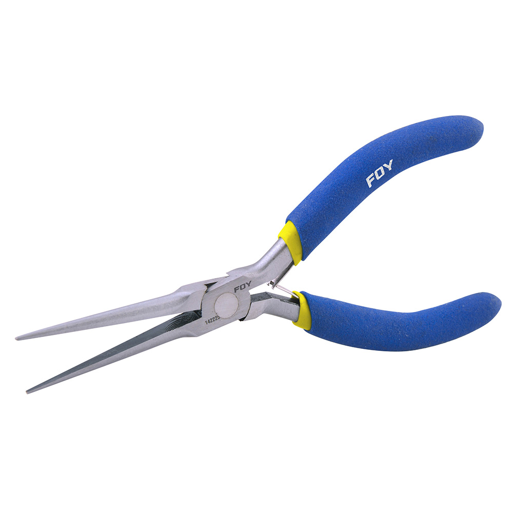 Mini pinza para electrónica con mango de vinil punta aguja de 5-3/4"