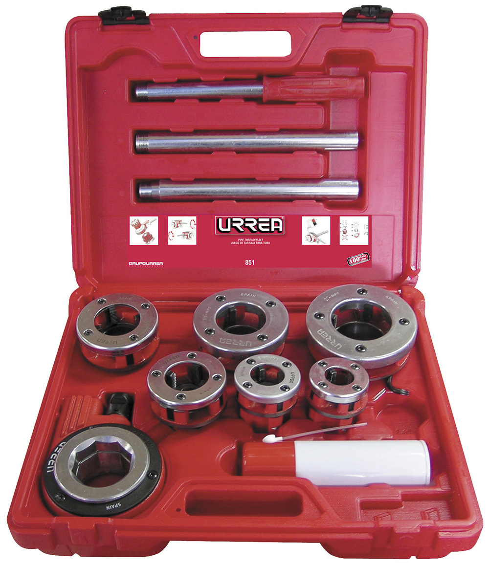 Juego de tarraja para tubo de 1/2" a 2" NPT, 9 piezas