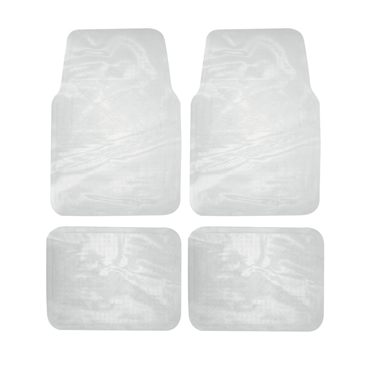 Juego de tapetes para auto, 4 piezas, color transparente