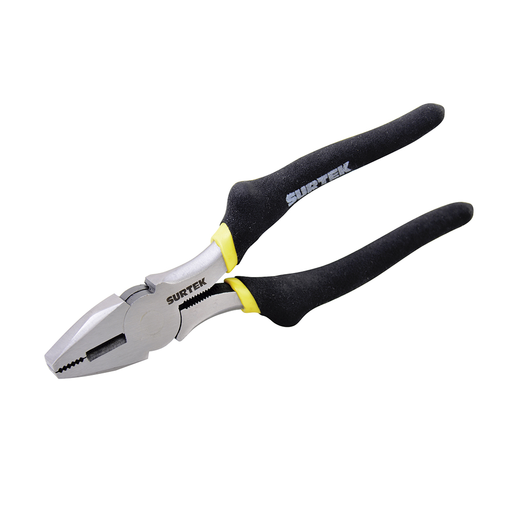 Pinza para electricista con mango rubber grip corte lateral de 7"
