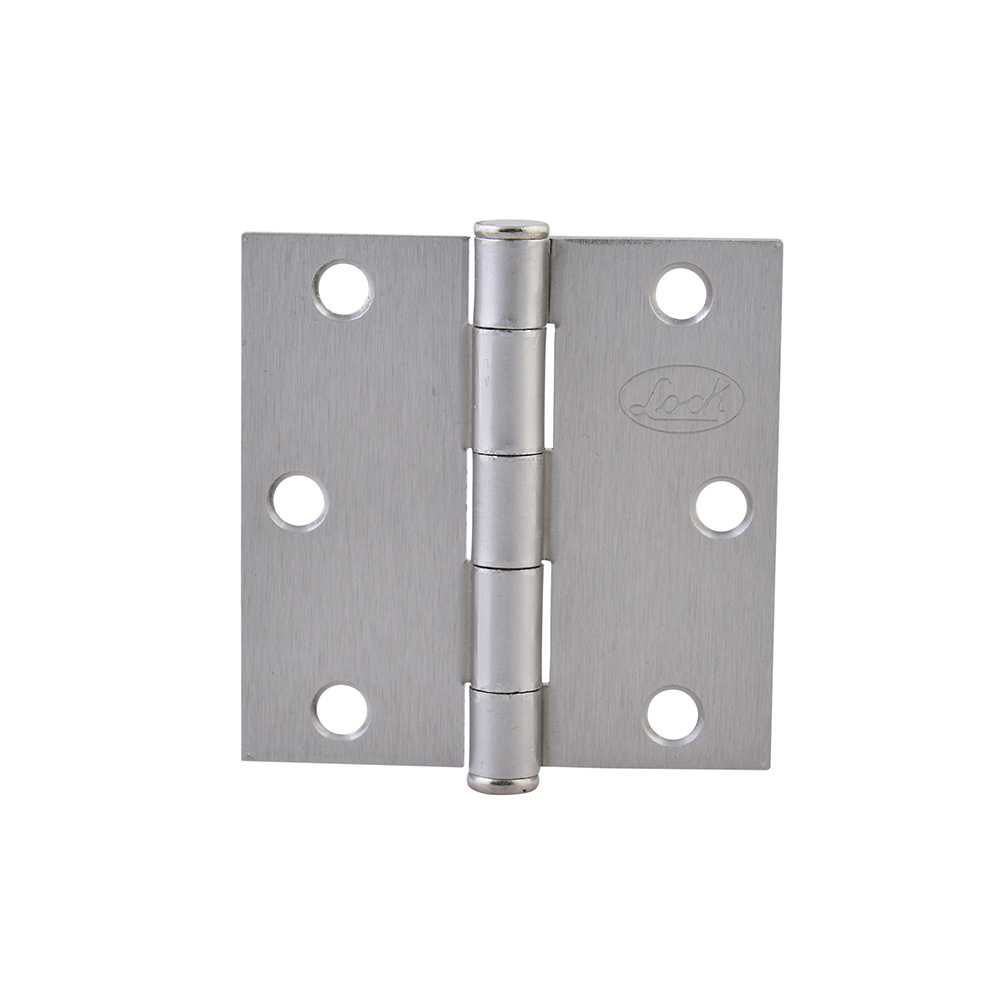 Bisagra cuadrada perno suelto de acero níquel satinado 3" x 3"