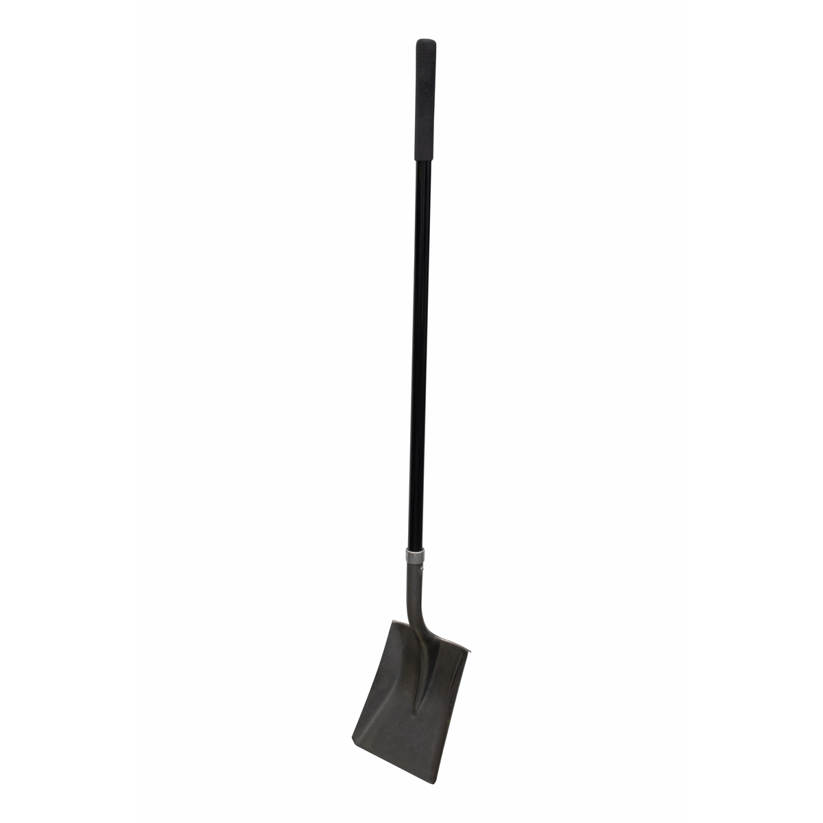 Pala con mango largo de fibra de vidrio con anillo crimpado, cuadrada