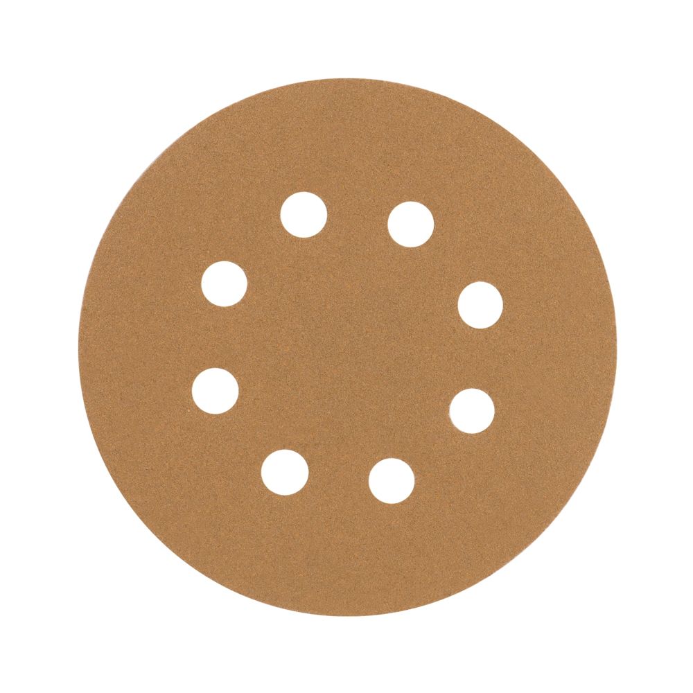 Paquete con 5 discos de lija 5' grano 120, 8 perforaciones