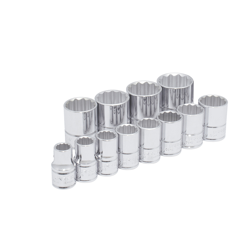 Juego de dados cuadro de 1/2", 12 puntas, métricos, 12 piezas