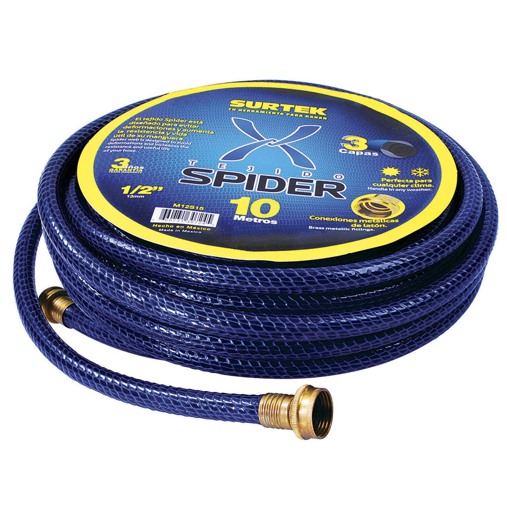 Manguera para jardín tejido spider con conector metálico 3/4", 25 m