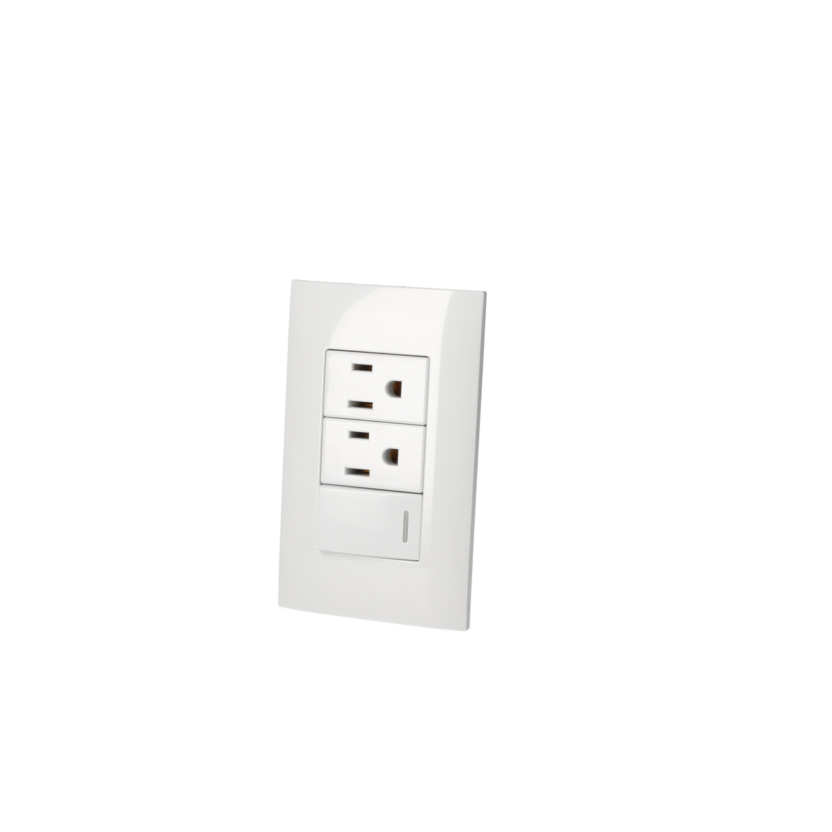 Placa 1 Switch 2 contactos 1/3, línea Americana, color blanco