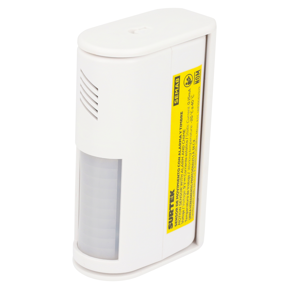 Sensor de movimiento con alarma, 8 m