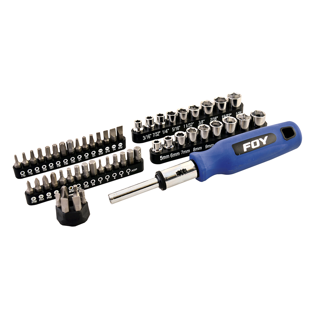 Juego de puntas y accesorios hexágono de 1/4", 56 piezas en blíster