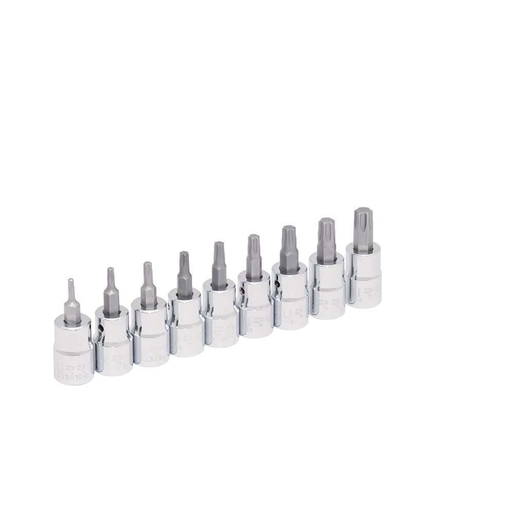 Juego de dados con punta Torx cuadro de 3/8", 9 piezas