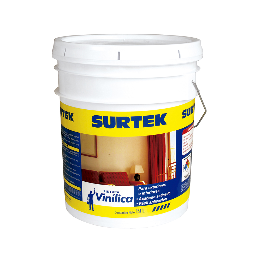 Cubeta de pintura vinílica 19 Lt color blanco