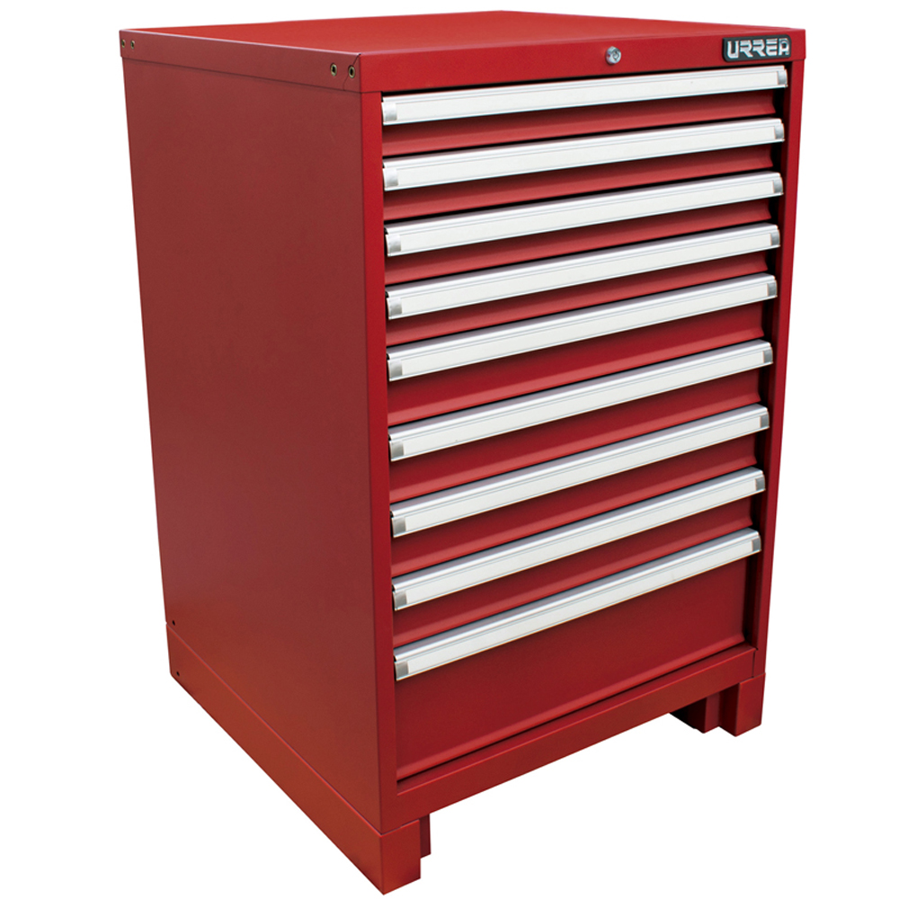 Gabinete fijo con 9 gavetas color rojo serie X 28"